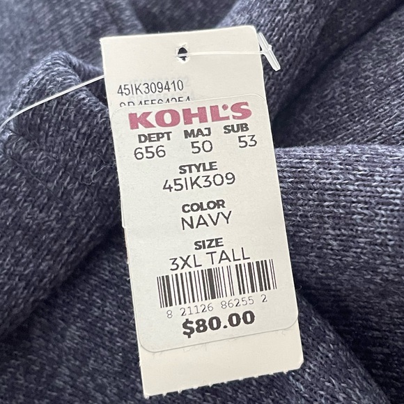 Izod 3XLT Navy Blue Heather Pullover - Brand New with Tags - Picture 5 of 5